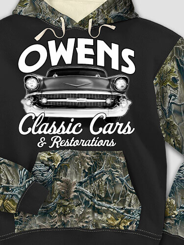 Classic Cars II Black/SFG Camo Adult 2-Tone Camo Hooded Sweatshirt