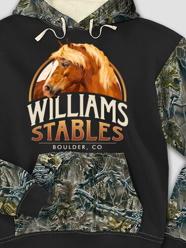 Classic Stables Black/SFG Camo Adult 2-Tone Camo Hooded Sweatshirt