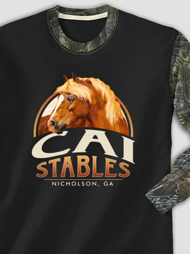 Classic Stables Black/SFG Camo Adult 2-Tone Camo Long Sleeve T-Shirt