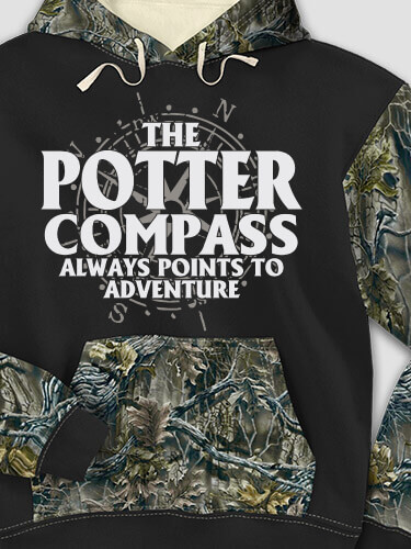 Compass Black/SFG Camo Adult 2-Tone Camo Hooded Sweatshirt