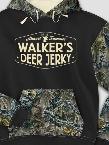Deer Jerky Black/SFG Camo Adult 2-Tone Camo Hooded Sweatshirt