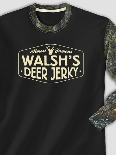 Deer Jerky Black/SFG Camo Adult 2-Tone Camo Long Sleeve T-Shirt