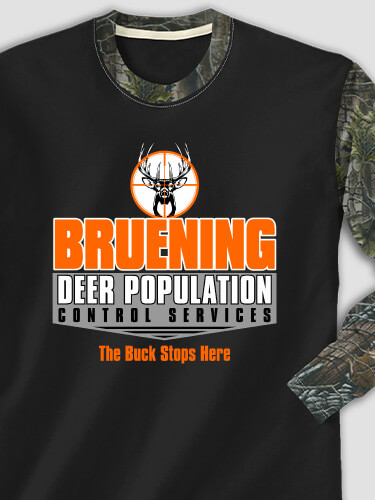 Deer Services Black/SFG Camo Adult 2-Tone Camo Long Sleeve T-Shirt