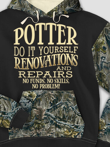 Do It Yourself Black/SFG Camo Adult 2-Tone Camo Hooded Sweatshirt