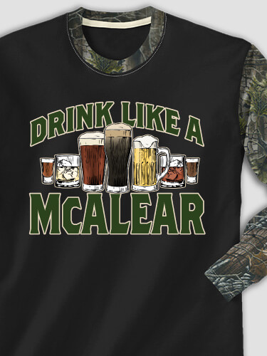 Drink Like A Black/SFG Camo Adult 2-Tone Camo Long Sleeve T-Shirt