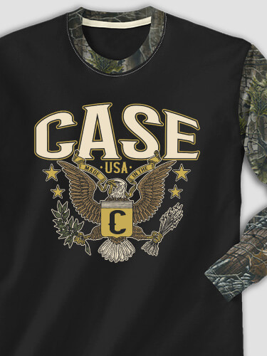 Eagle Monogram Black/SFG Camo Adult 2-Tone Camo Long Sleeve T-Shirt