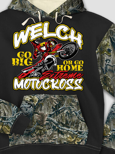 Extreme Motocross Black/SFG Camo Adult 2-Tone Camo Hooded Sweatshirt