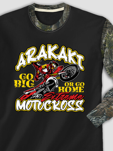 Extreme Motocross Black/SFG Camo Adult 2-Tone Camo Long Sleeve T-Shirt