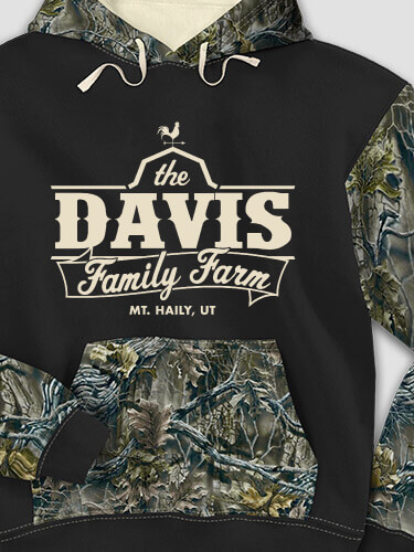 Family Farm Black/SFG Camo Adult 2-Tone Camo Hooded Sweatshirt