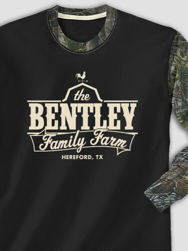 Family Farm Black/SFG Camo Adult 2-Tone Camo Long Sleeve T-Shirt