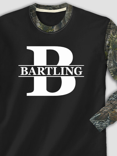 Family Monogram Black/SFG Camo Adult 2-Tone Camo Long Sleeve T-Shirt