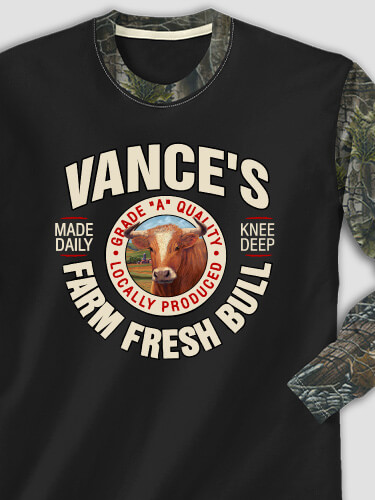 Farm Fresh Bull Black/SFG Camo Adult 2-Tone Camo Long Sleeve T-Shirt