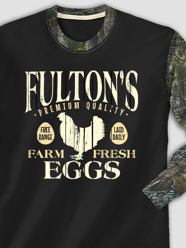 Farm Fresh Eggs Black/SFG Camo Adult 2-Tone Camo Long Sleeve T-Shirt