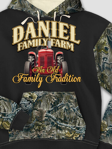 Farming Family Tradition Black/SFG Camo Adult 2-Tone Camo Hooded Sweatshirt