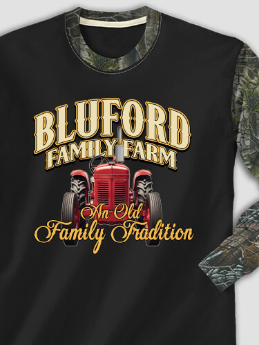 Farming Family Tradition Black/SFG Camo Adult 2-Tone Camo Long Sleeve T-Shirt