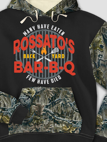 Few Have Died BBQ Black/SFG Camo Adult 2-Tone Camo Hooded Sweatshirt