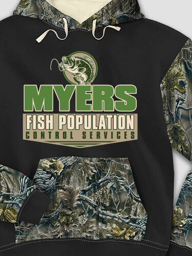 Fish Services Black/SFG Camo Adult 2-Tone Camo Hooded Sweatshirt