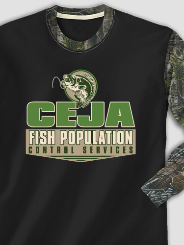 Fish Services Black/SFG Camo Adult 2-Tone Camo Long Sleeve T-Shirt