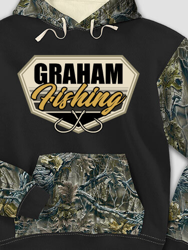 Fishing Black/SFG Camo Adult 2-Tone Camo Hooded Sweatshirt