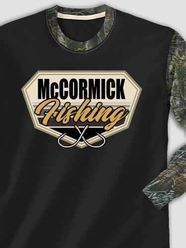 Fishing Black/SFG Camo Adult 2-Tone Camo Long Sleeve T-Shirt