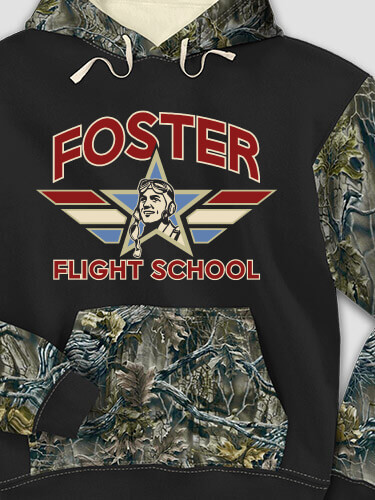 Flight School Black/SFG Camo Adult 2-Tone Camo Hooded Sweatshirt