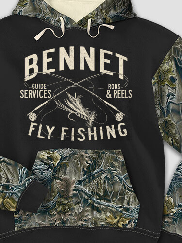 Fly Fishing Guide Black/SFG Camo Adult 2-Tone Camo Hooded Sweatshirt
