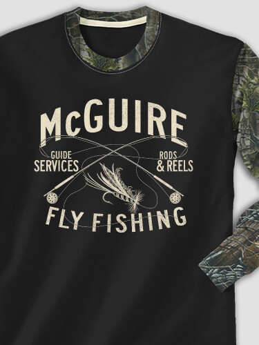 Fly Fishing Guide Black/SFG Camo Adult 2-Tone Camo Long Sleeve T-Shirt