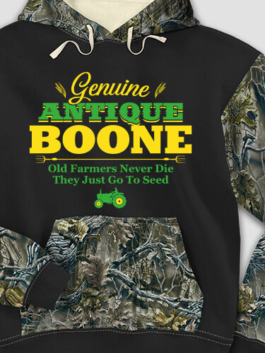 Genuine Antique Farmer Black/SFG Camo Adult 2-Tone Camo Hooded Sweatshirt
