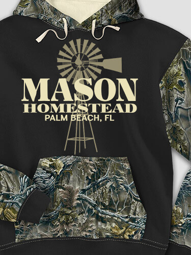 Homestead Black/SFG Camo Adult 2-Tone Camo Hooded Sweatshirt