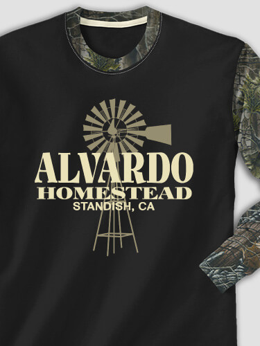 Homestead Black/SFG Camo Adult 2-Tone Camo Long Sleeve T-Shirt