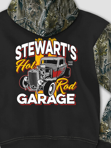 Hot Rod Garage BP Black/SFG Camo Adult 2-Tone Camo Hooded Sweatshirt