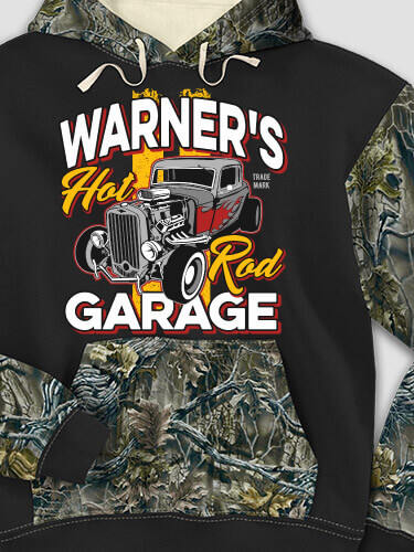 Hot Rod Garage Black/SFG Camo Adult 2-Tone Camo Hooded Sweatshirt