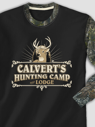 Hunting Camp Black/SFG Camo Adult 2-Tone Camo Long Sleeve T-Shirt