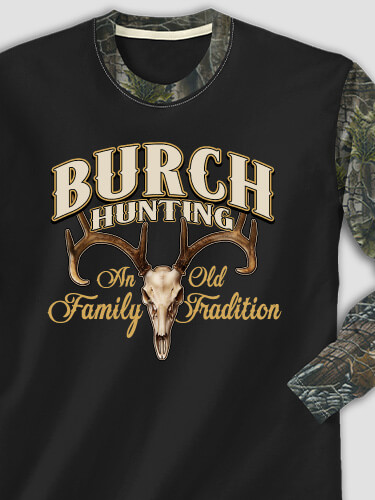 Hunting Family Tradition Black/SFG Camo Adult 2-Tone Camo Long Sleeve T-Shirt