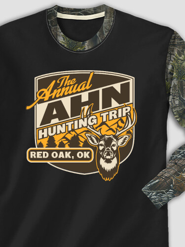 Hunting Trip Black/SFG Camo Adult 2-Tone Camo Long Sleeve T-Shirt