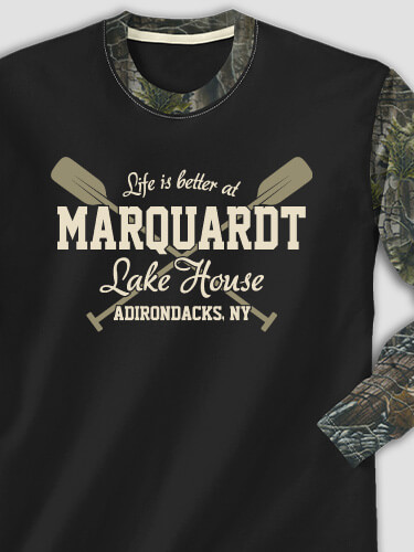 Lake House Black/SFG Camo Adult 2-Tone Camo Long Sleeve T-Shirt