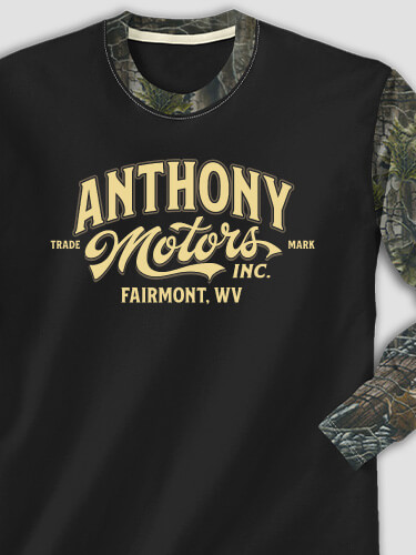 Motors Black/SFG Camo Adult 2-Tone Camo Long Sleeve T-Shirt