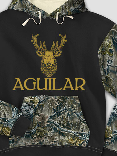 Old Stag Black/SFG Camo Adult 2-Tone Camo Hooded Sweatshirt