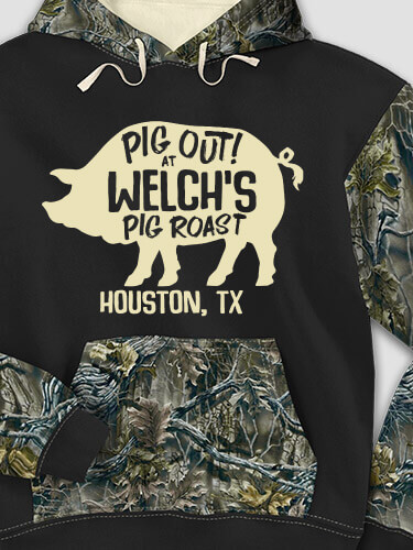 Pig Roast Black/SFG Camo Adult 2-Tone Camo Hooded Sweatshirt