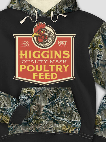 Poultry Feed Black/SFG Camo Adult 2-Tone Camo Hooded Sweatshirt