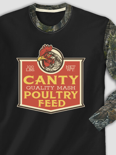 Poultry Feed Black/SFG Camo Adult 2-Tone Camo Long Sleeve T-Shirt