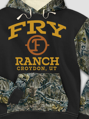 Ranch Monogram Black/SFG Camo Adult 2-Tone Camo Hooded Sweatshirt