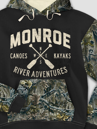 River Adventures Black/SFG Camo Adult 2-Tone Camo Hooded Sweatshirt