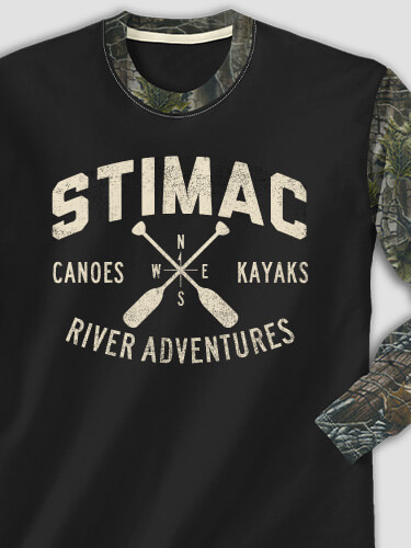 River Adventures Black/SFG Camo Adult 2-Tone Camo Long Sleeve T-Shirt