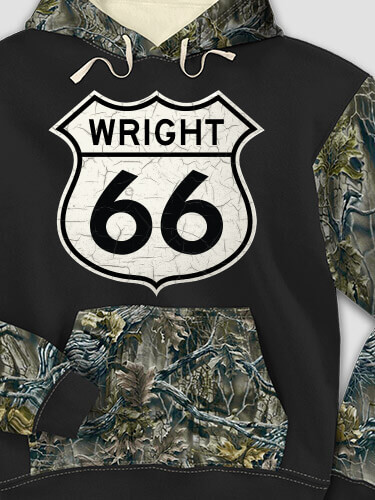 Route 66 Black/SFG Camo Adult 2-Tone Camo Hooded Sweatshirt