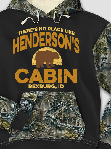 Rustic Cabin Black/SFG Camo Adult 2-Tone Camo Hooded Sweatshirt