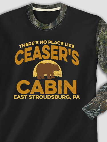 Rustic Cabin Black/SFG Camo Adult 2-Tone Camo Long Sleeve T-Shirt