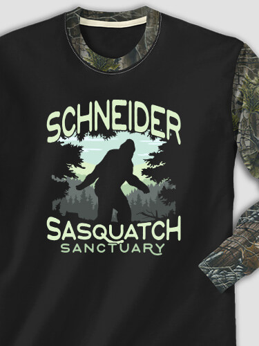 Sasquatch Sanctuary Black/SFG Camo Adult 2-Tone Camo Long Sleeve T-Shirt