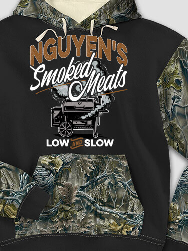 Smoked Meats Black/SFG Camo Adult 2-Tone Camo Hooded Sweatshirt