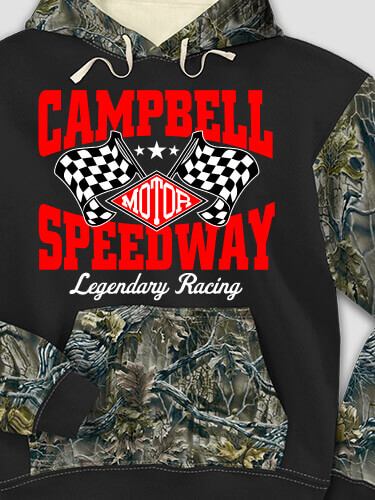 Speedway Black/SFG Camo Adult 2-Tone Camo Hooded Sweatshirt